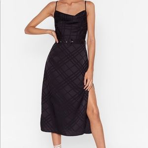 Cowl neck black dress